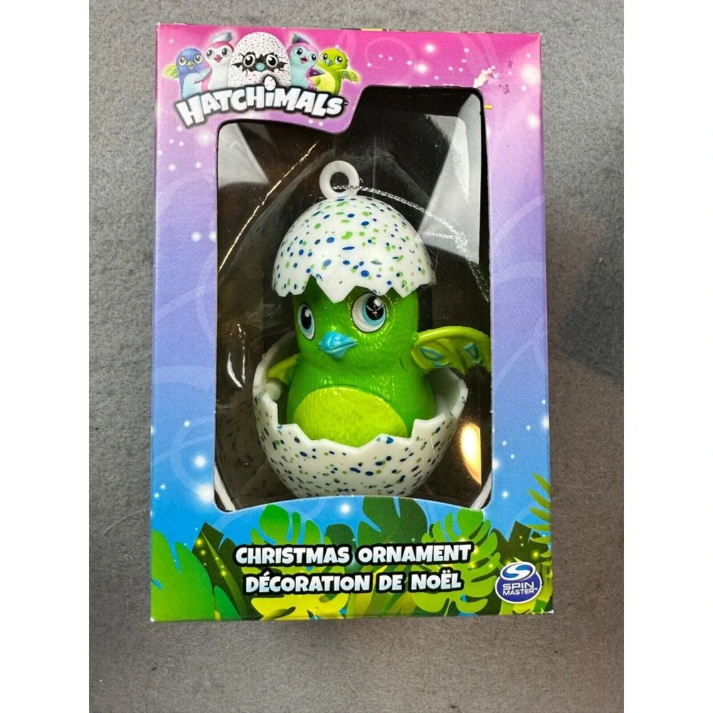 Hatchimals Green  with Blue and White Speckled Egg Christmas Ornament NEW IN BOX